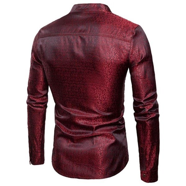 Paisley Disguised Gleam Style Men Long Sleeves Shirt