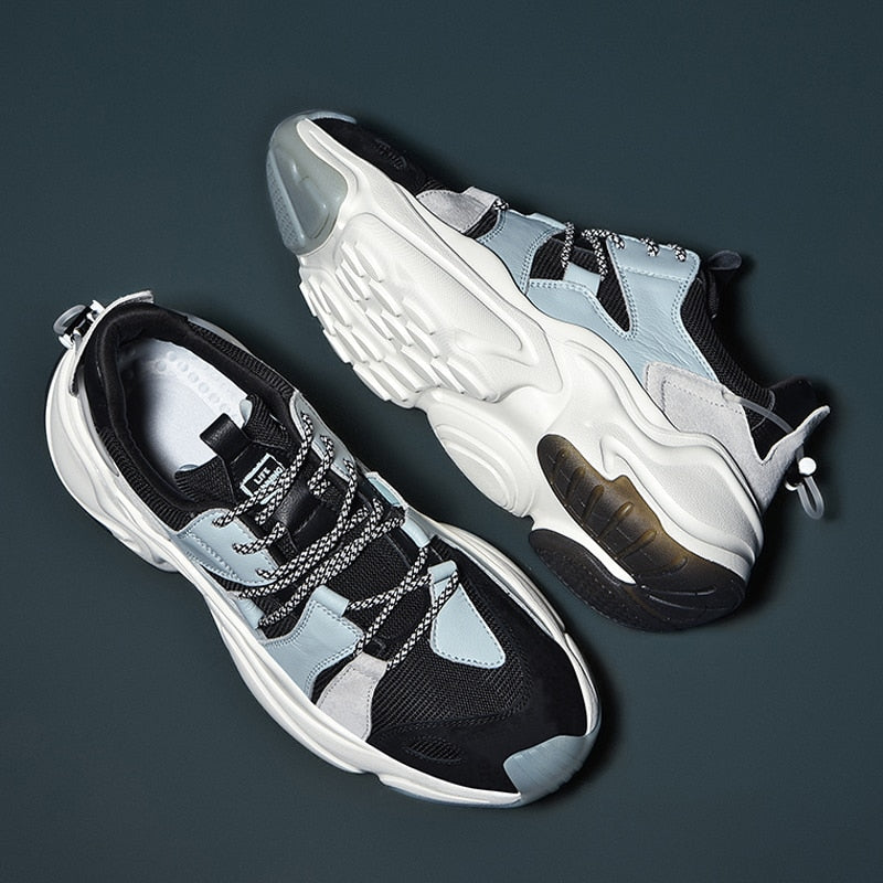 Wave Sole Style Lace Suede Men Sneakers