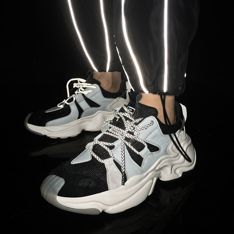 Wave Sole Style Lace Suede Men Sneakers