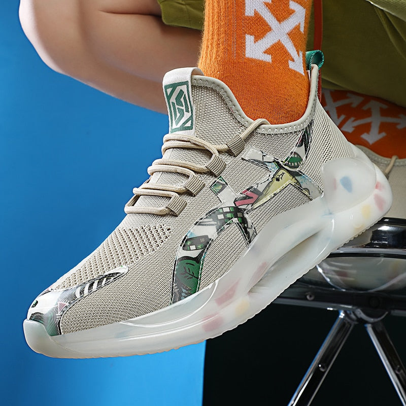 Transparent Sole High Top Flyknit Sneaker