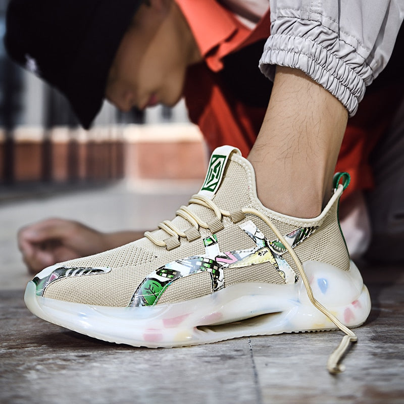 Transparent Sole High Top Flyknit Sneaker