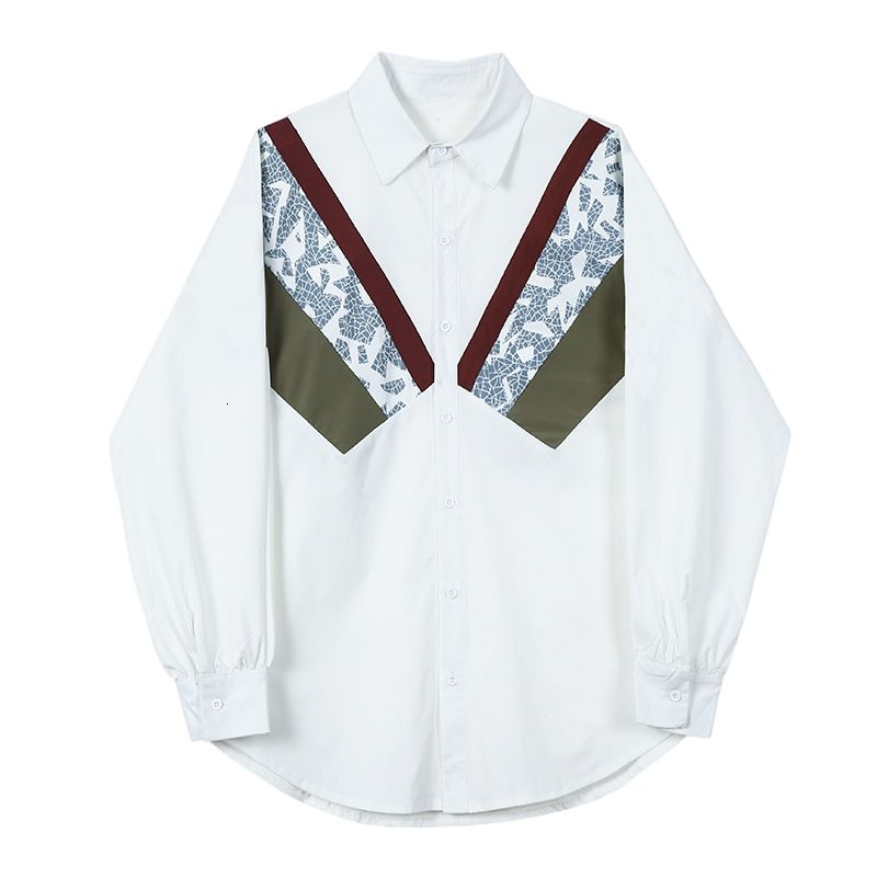 Multicolor Solid and Blue Geometric Printed Shirt