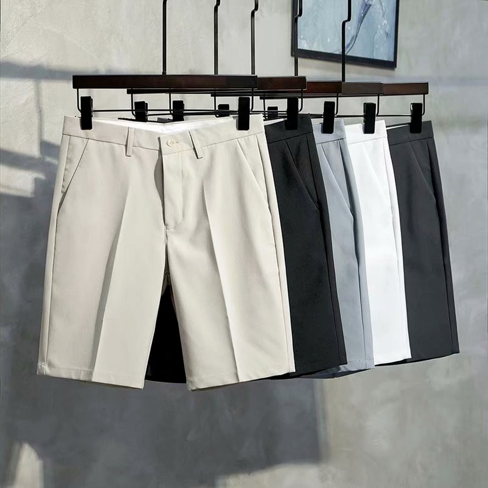 Casual Solid Polyester Chino Short