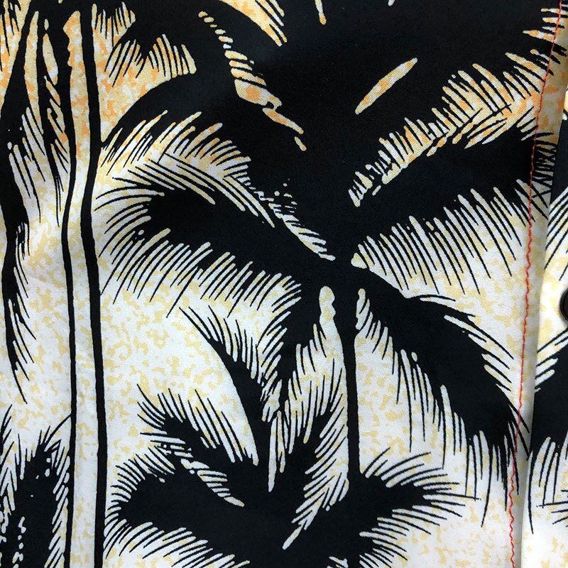 Orange Hawaiian Style Long Sleeves Shirt