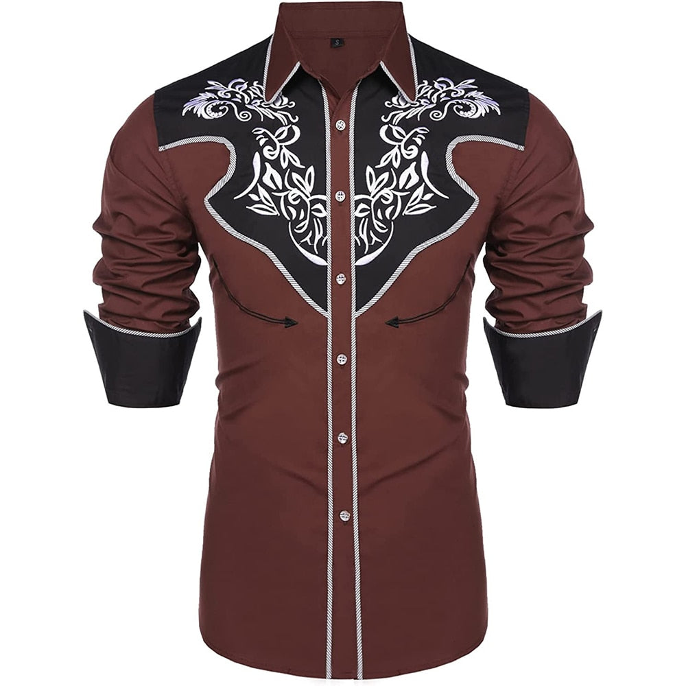 Flower Embroidery Luxury Men Shirt