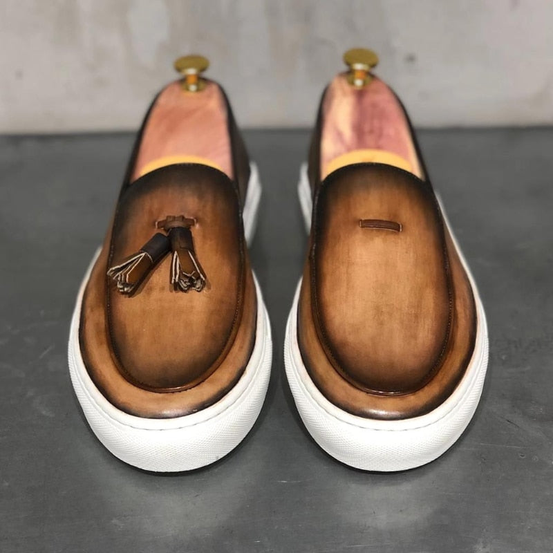 Elegance Solid Leather Slip On Men Shoes