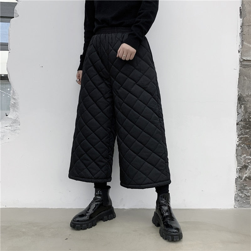 Cotton Padded Thick Male Wide Leg Pants