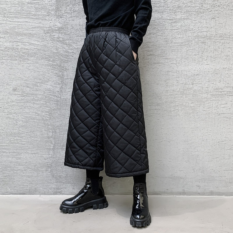 Cotton Padded Thick Male Wide Leg Pants