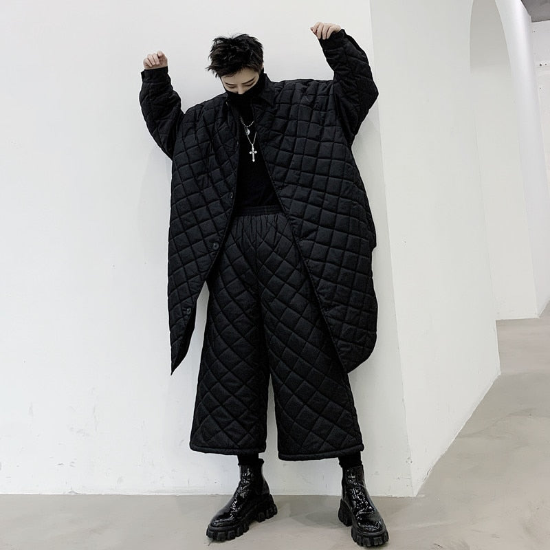 Cotton Padded Thick Male Wide Leg Pants