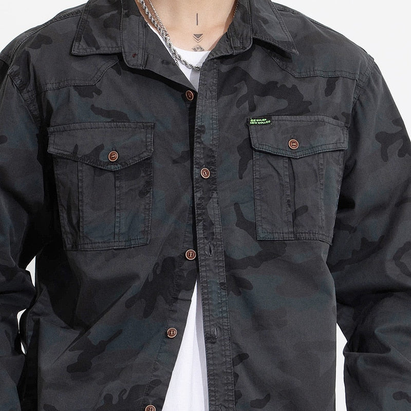 Practical Camouflage Fit Pocket Shirt