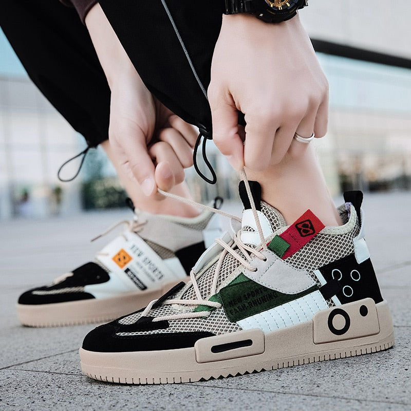 High Top Synthetic Mixed Color Sneaker