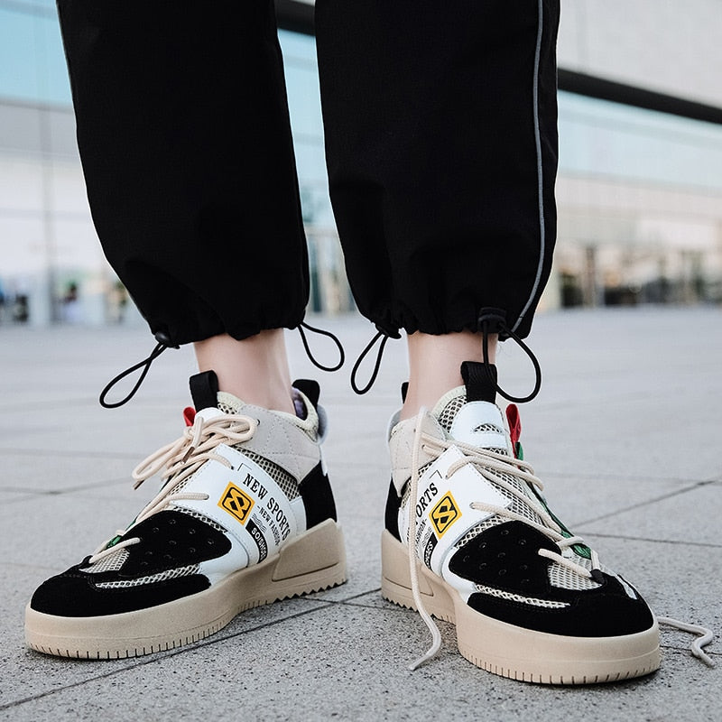 High Top Synthetic Mixed Color Sneaker
