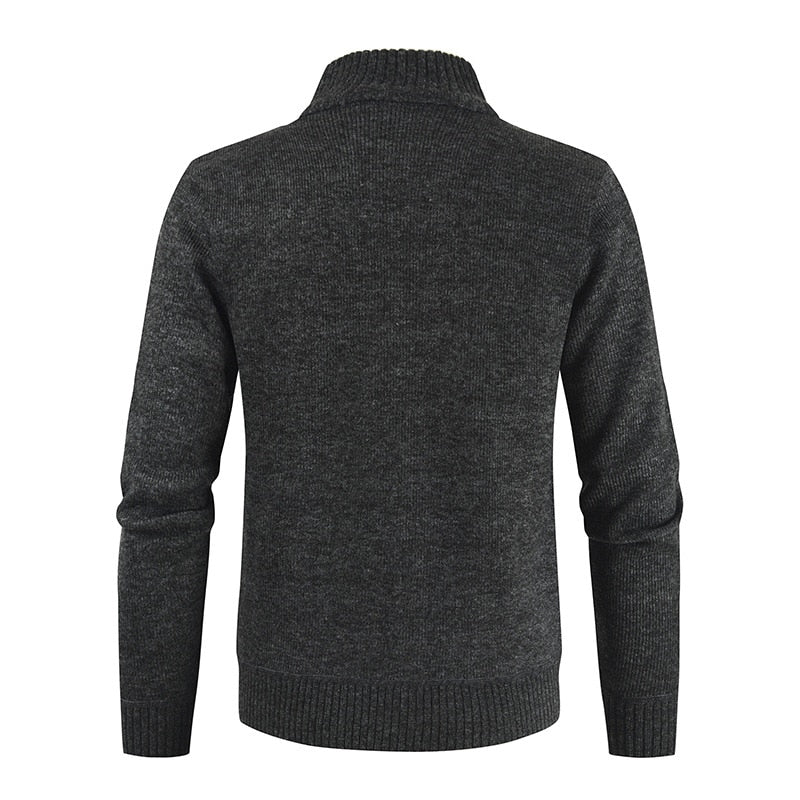 Winter Jagged Knitted Tricolor Cardigan