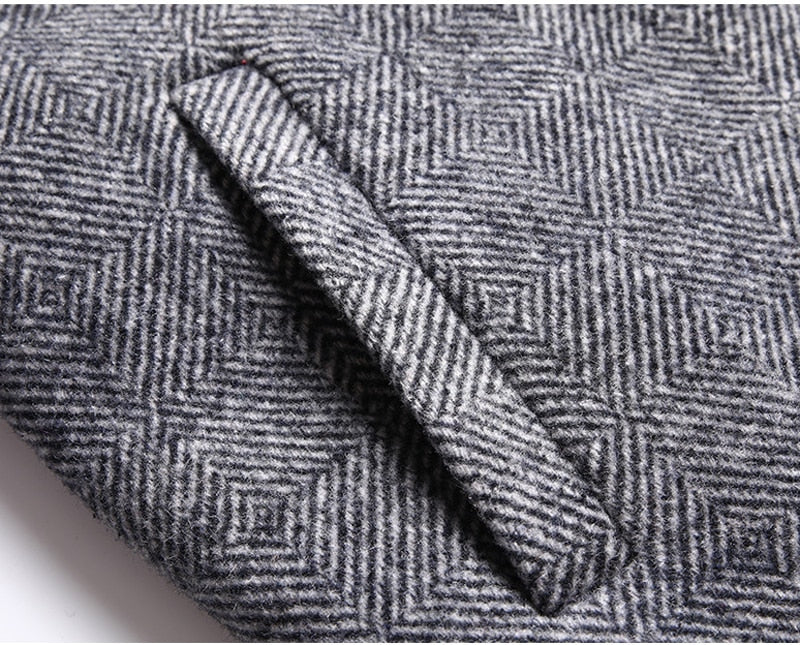 Two Pockets Geometric Pattern Blazer