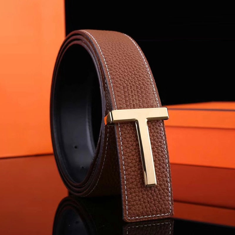 T-Letter Buckle Faux Leather Belt