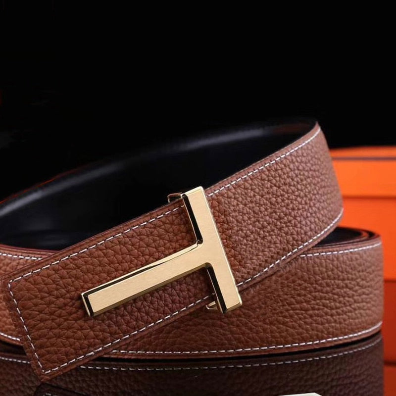 T-Letter Buckle Faux Leather Belt