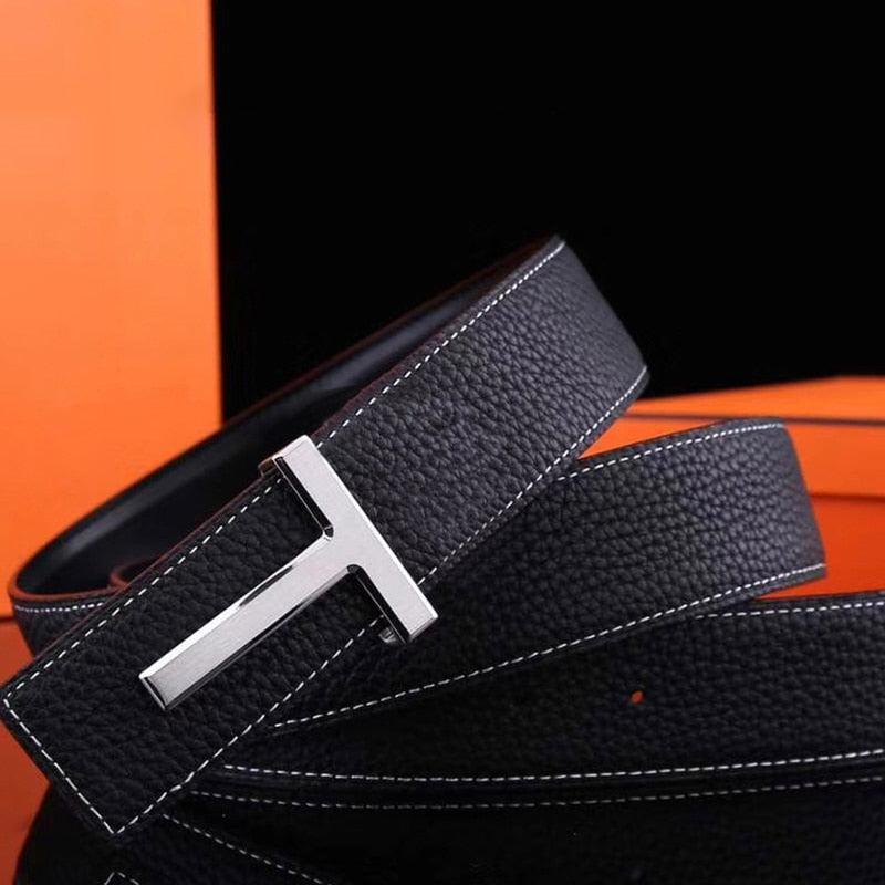 T-Letter Buckle Faux Leather Belt