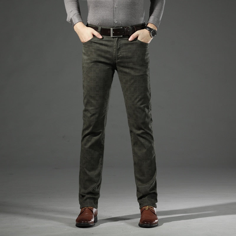 Plaid and Geometric Patterned Regular Fit Trousers