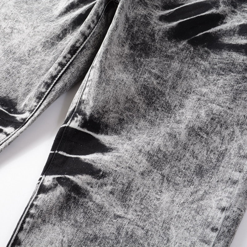 String Beaded Striped Straight Jeans