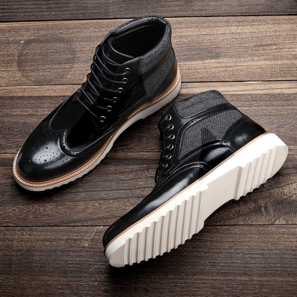 PU Leather White Sole Ankle Boots