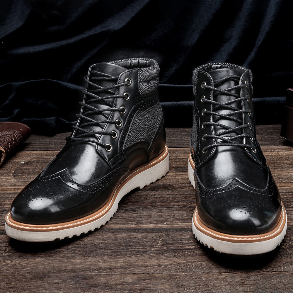 PU Leather White Sole Ankle Boots