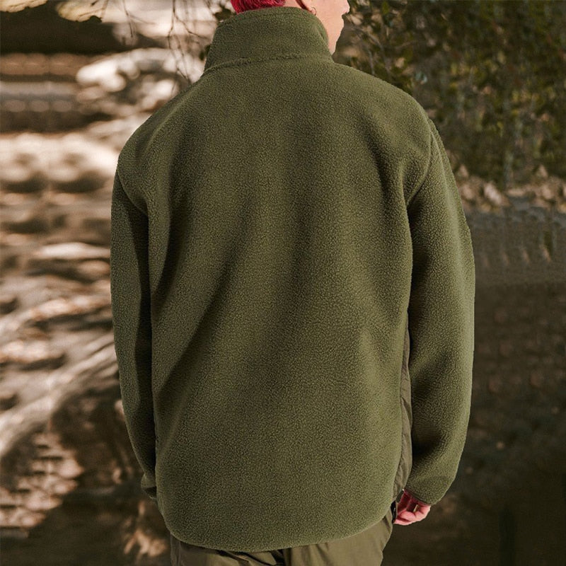 Vintage Stand Collar Zipper Closure Jackets