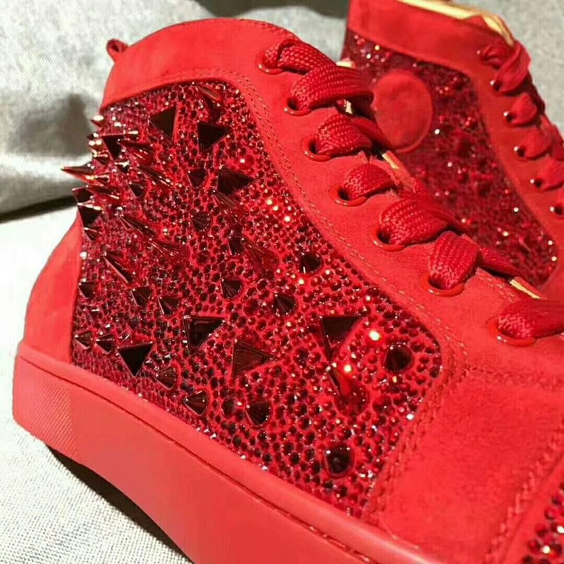 Solid Bright Rivets Studs High Top Style Men Sneaker
