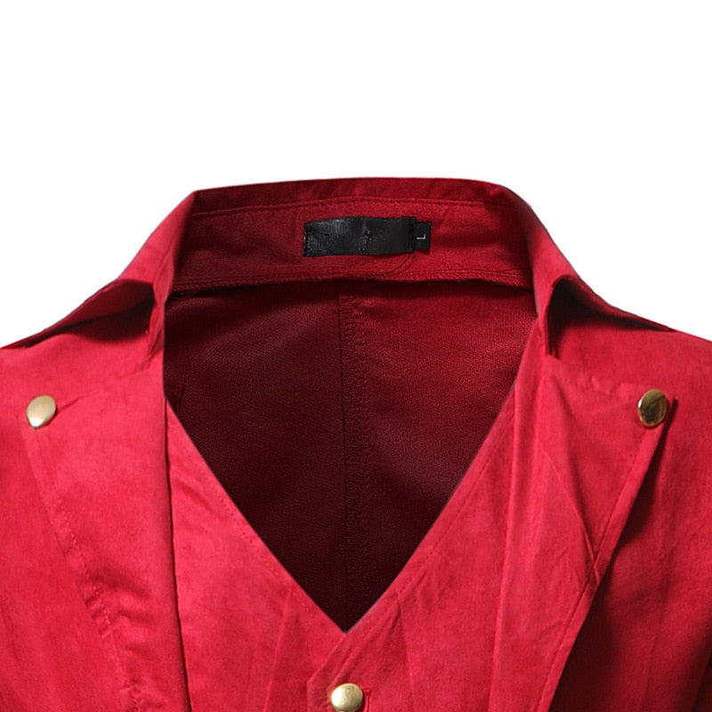 Monocolor Vested Style Steampunk Tailcoat Jacket