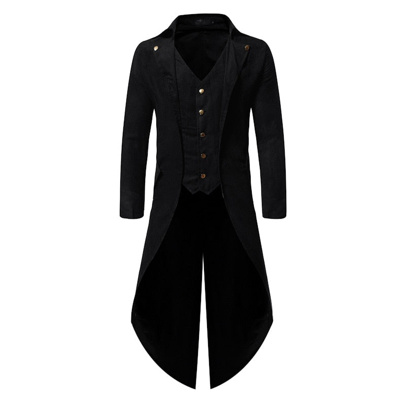 Monocolor Vested Style Steampunk Tailcoat Jacket