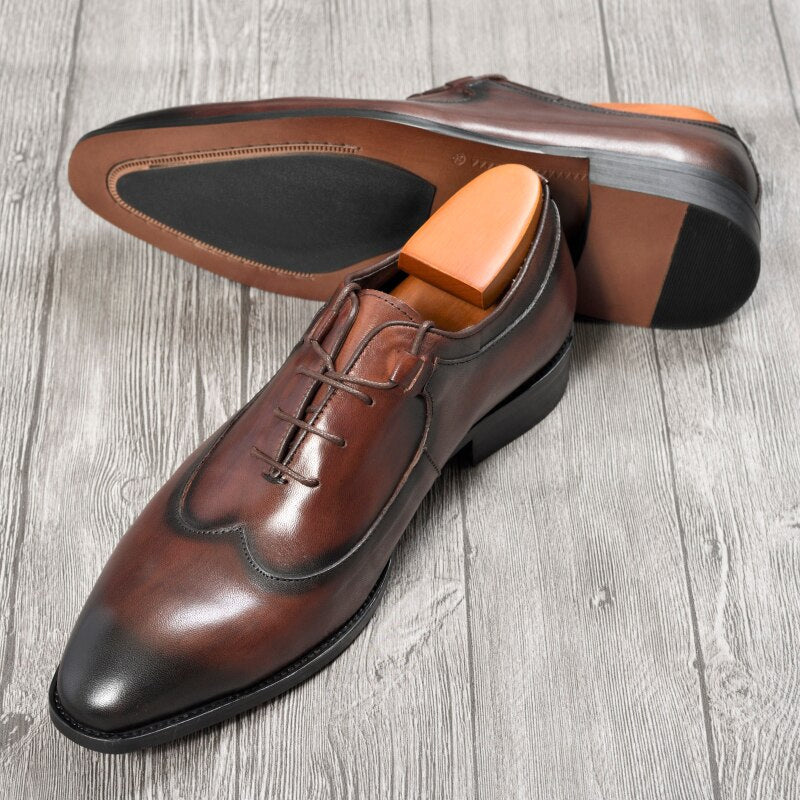 Simply Design Pointed Toe Business Office Style Men Oxford Shoes