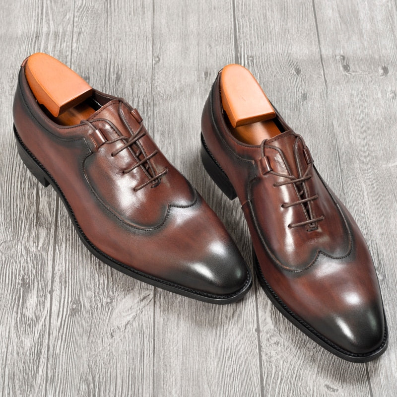 Simply Design Pointed Toe Business Office Style Men Oxford Shoes