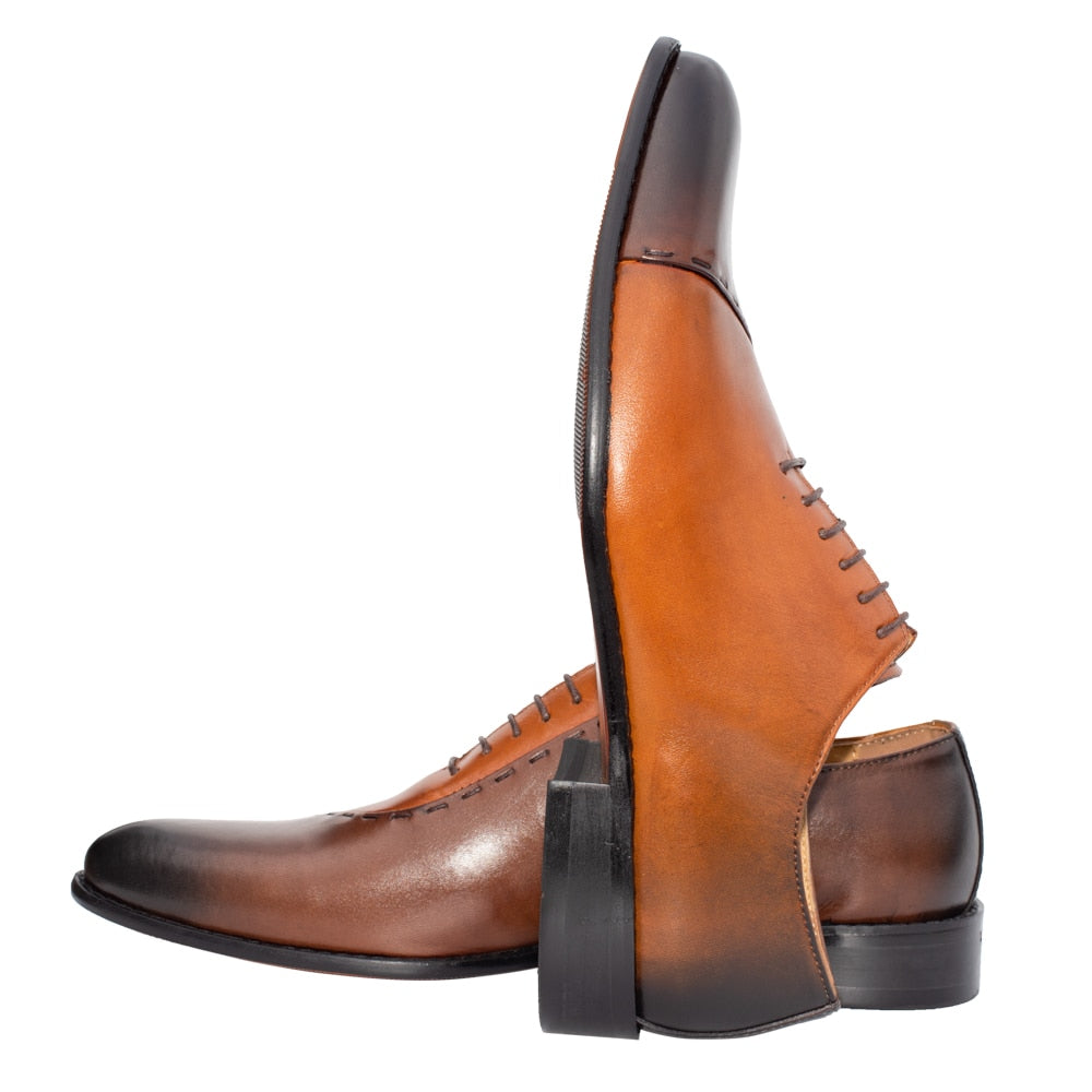 Double Color Office Formal Oblique Pointed Toe Men Dress Shoes