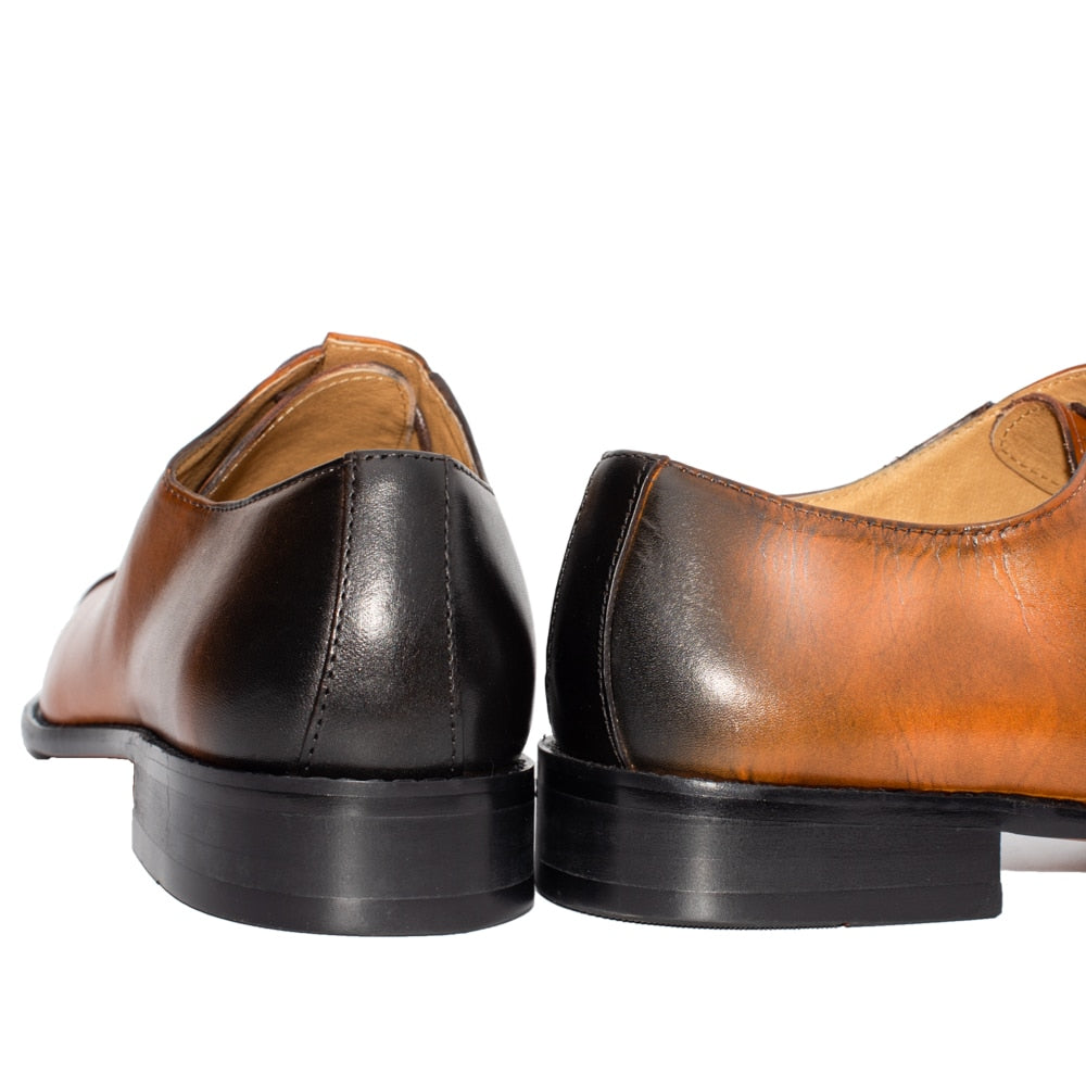 Double Color Office Formal Oblique Pointed Toe Men Dress Shoes