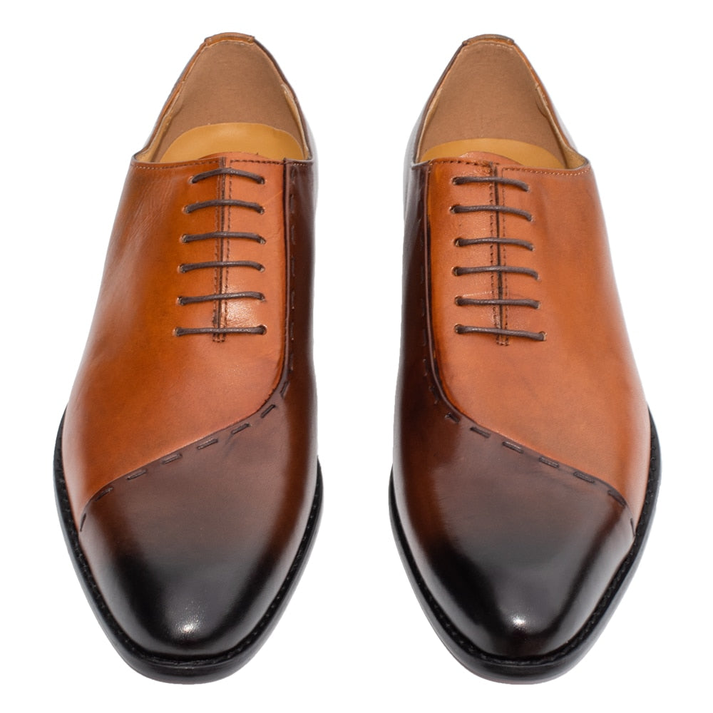 Double Color Office Formal Oblique Pointed Toe Men Dress Shoes