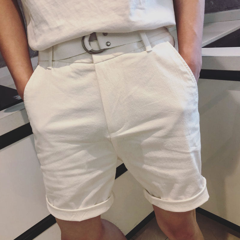 Casual Solid Zipper Fly Style Men Shorts