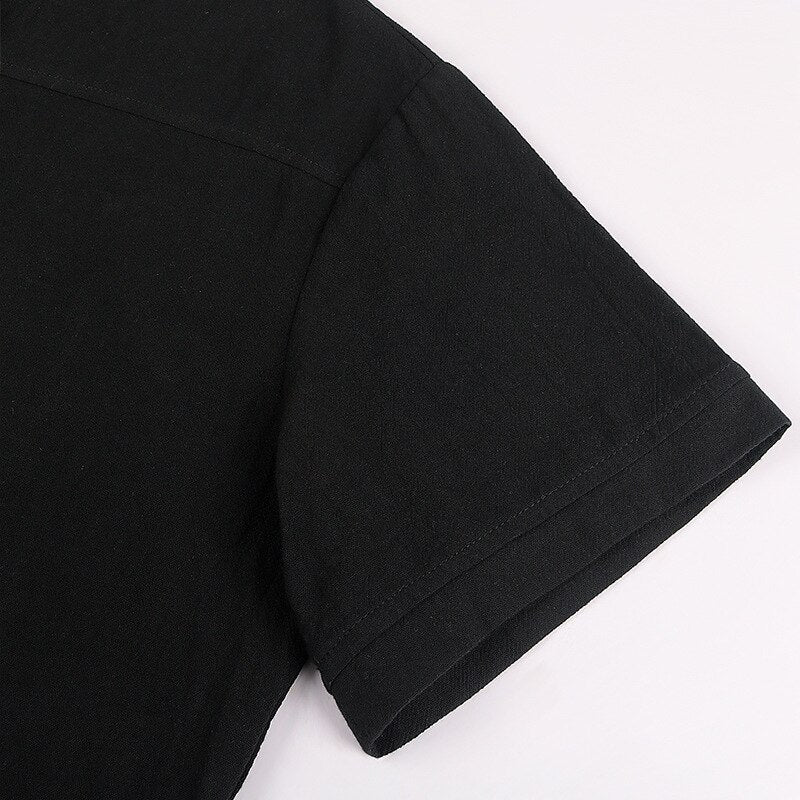 Medieval Lace-Up Solid T-Shirt