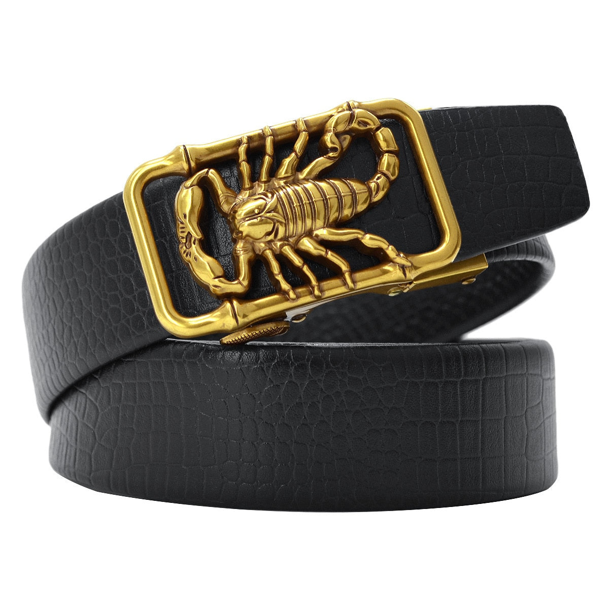 Square Scorpion Buckle Design Leather Belt