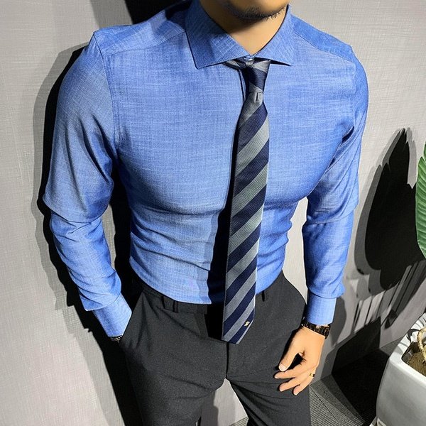 Blue Twill Slim Fit Professional Shirt