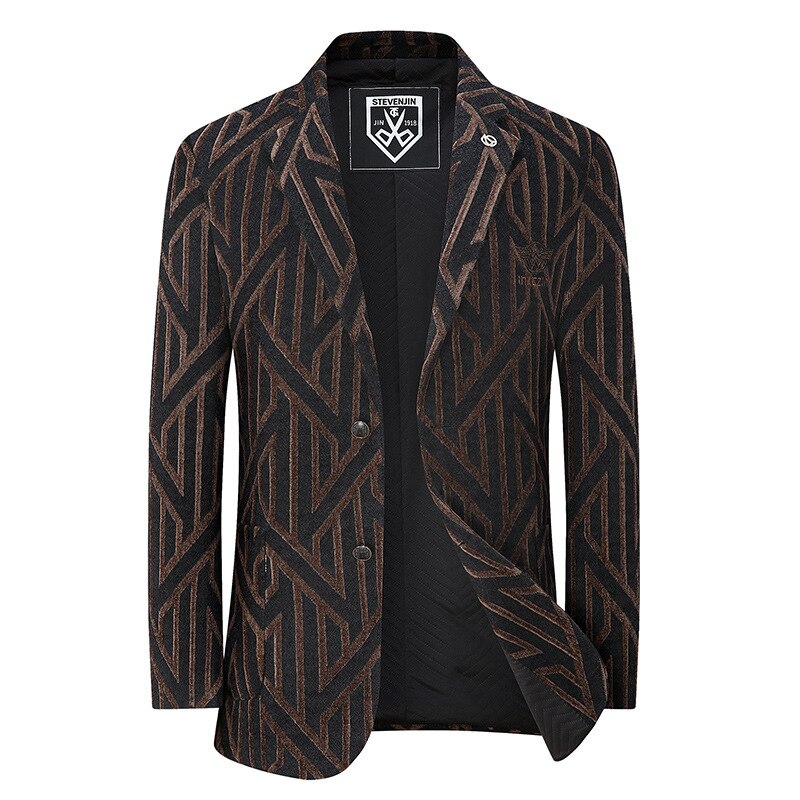 Black Coffee Geometric Line Blazer