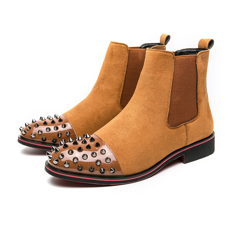 Rivet Decoration Solid Flock Boots