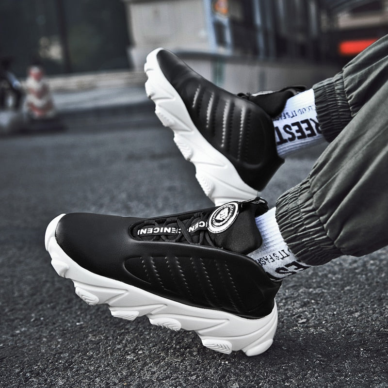 Futuristic Lace Up High Top Men Sneakers