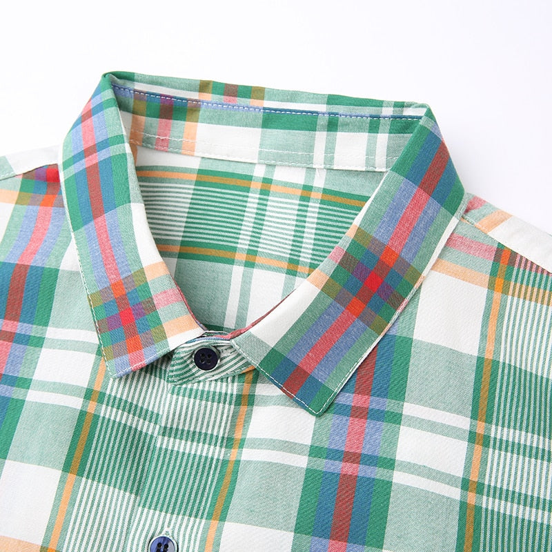 Bright Multi-Color Plaid Patterned Shirt