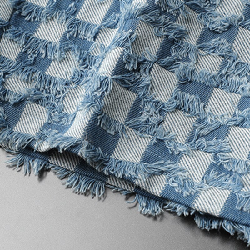 Tufted Blue Checkered Shorts