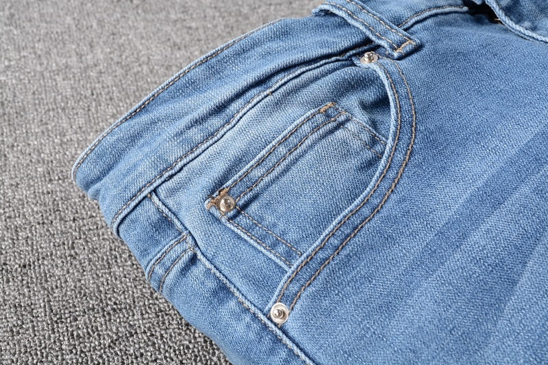 Painted Dragon Slim Fit Washed Blue Stretch Style Men Jeans