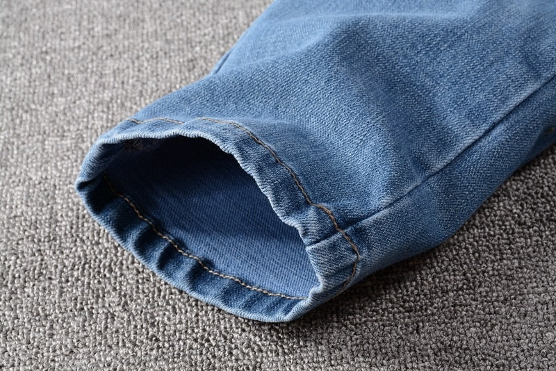 Painted Dragon Slim Fit Washed Blue Stretch Style Men Jeans