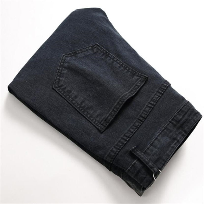 Ripped Knee Skinny Slim Black Grey Casual Men Jeans