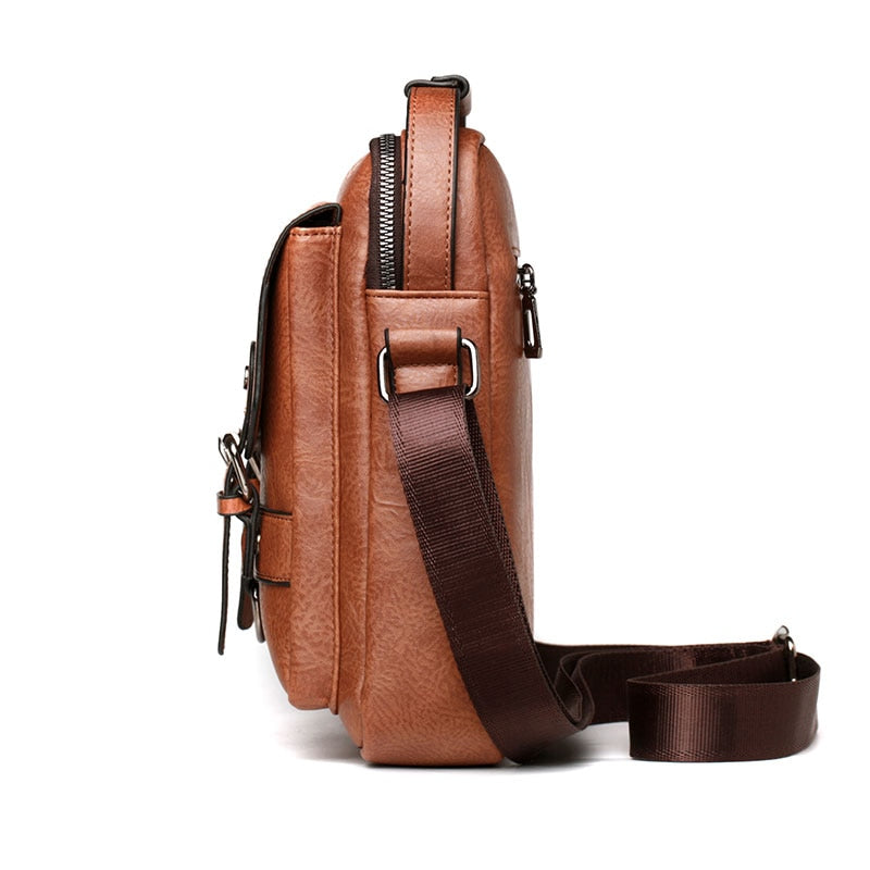 PU Leather Straps Decorated Multifunction Shoulder Bags