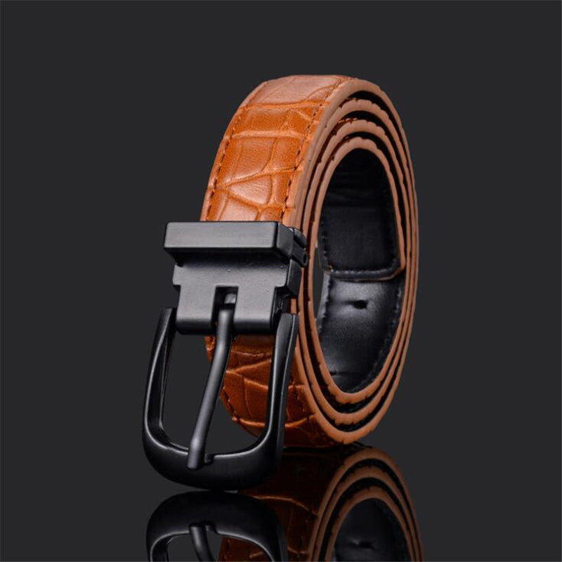 Solid Croco Pin Buckle Casual Style Men PU Leather Belt