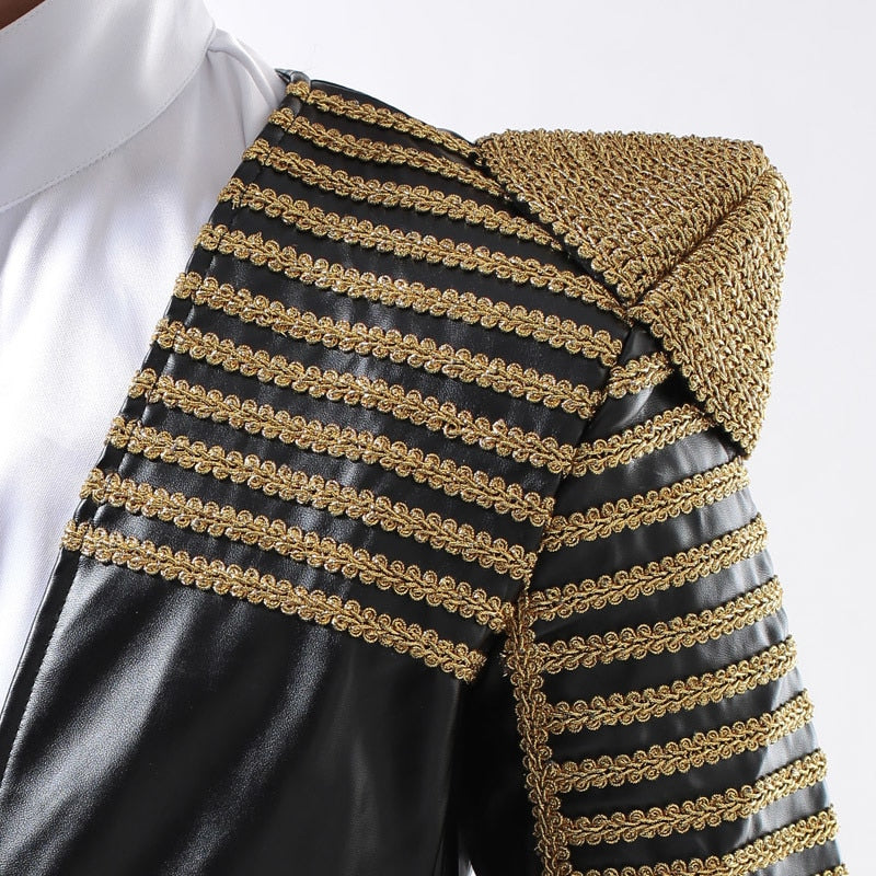 Costume Club Style with Pointed Shoulder Design Men Blazer