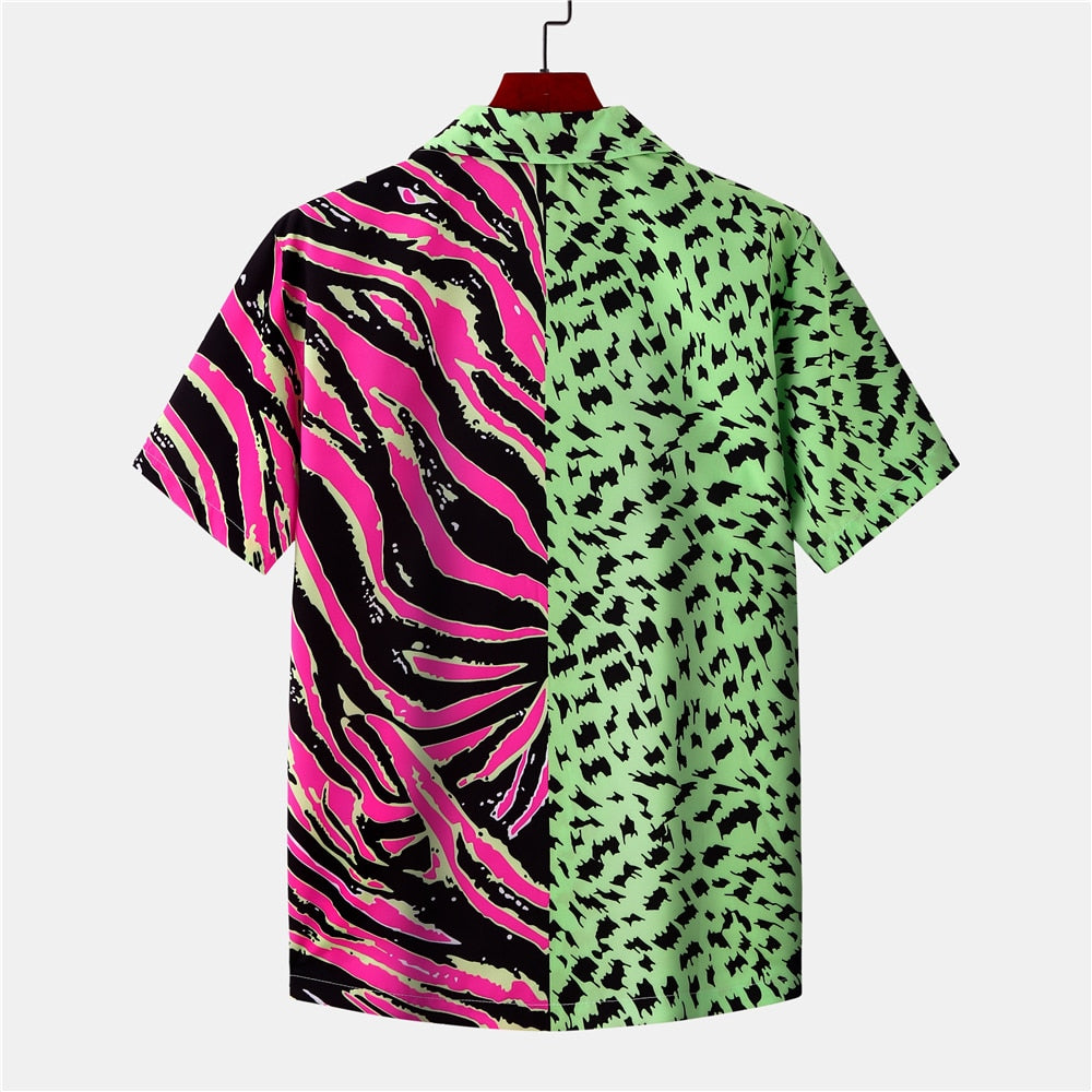 Hawaiian Mixed Color Animal Pattern Shirt